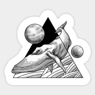 Flying whale Sticker